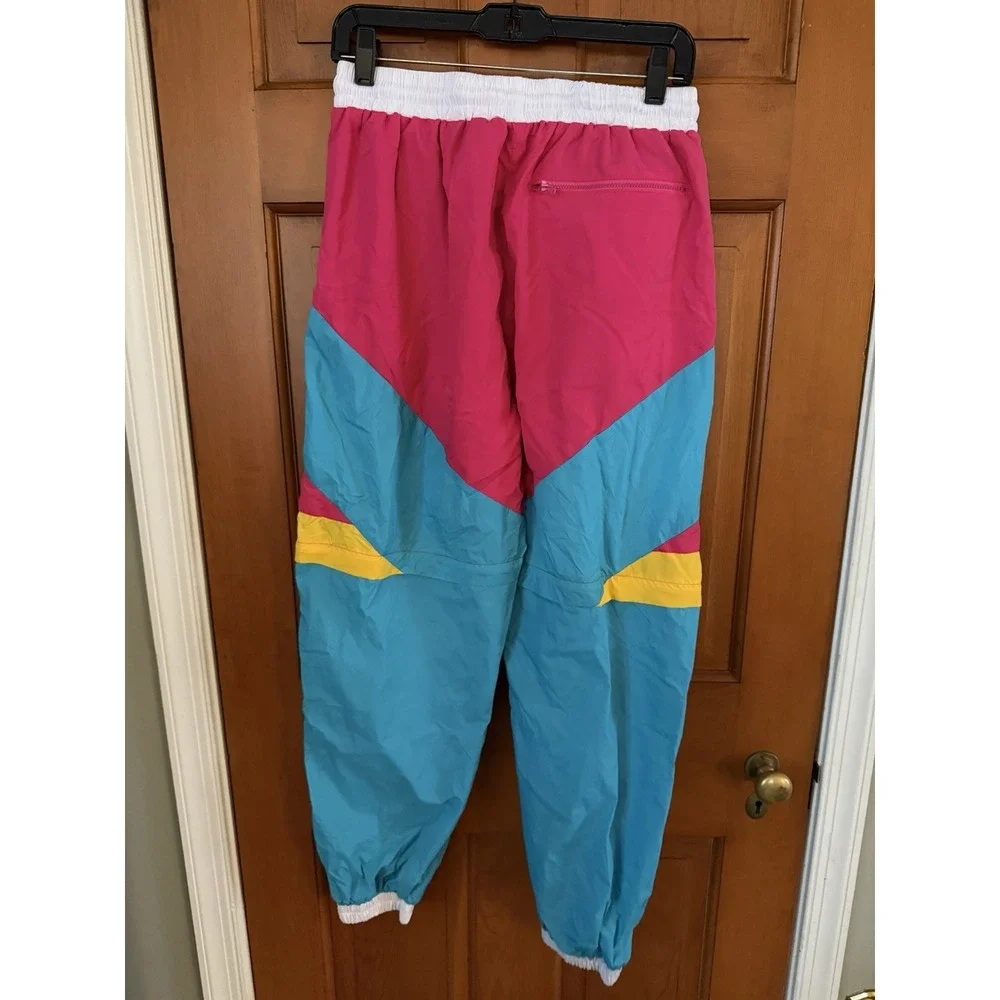 Men's Funny Guy Mugs 80s & 90s Retro Neon Windbreaker Pants Colorblock Medium